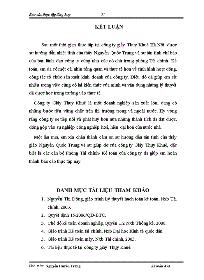 image for page Báo cáo thực tập tổng hợp Công ty Trách nhiệm Hữu hạn Nhà nước một thành viên Giầy Thụy Khuê