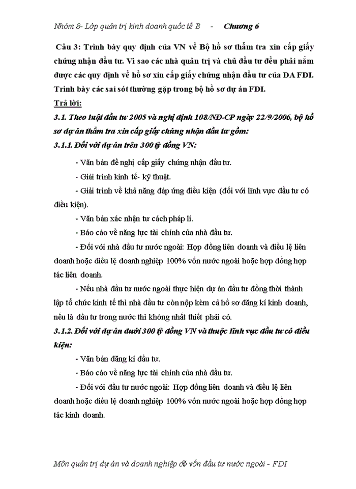 image for page Môn quản trị dự án và doanh nghiệp có vốn đầu tư nước ngoài - FDI