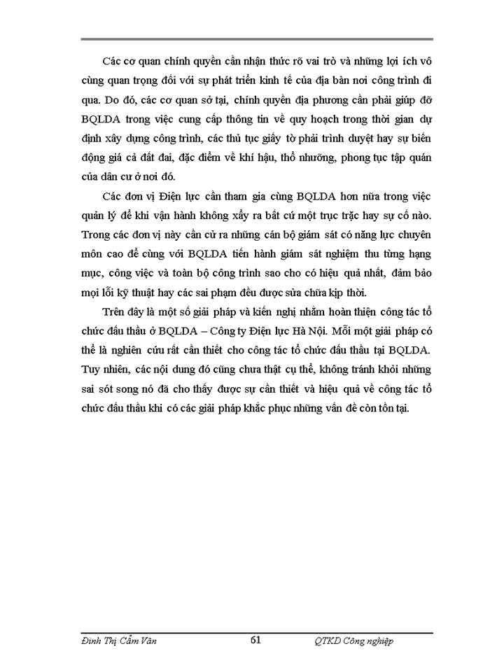 image for page Thực trạng công tác tổ chức đấu thầu tại ban quản lý dự án lưới điện Hà Nội