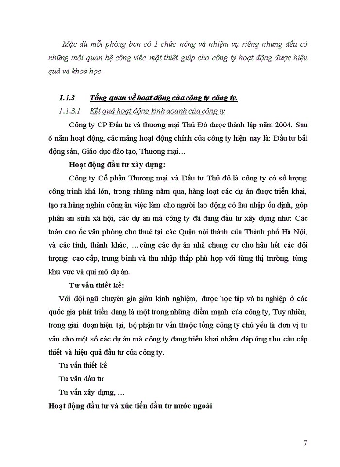 image for page Thực trạng công tác lập dự án tại Công ty cổ phần đầu tư và Thương mại thủ đô