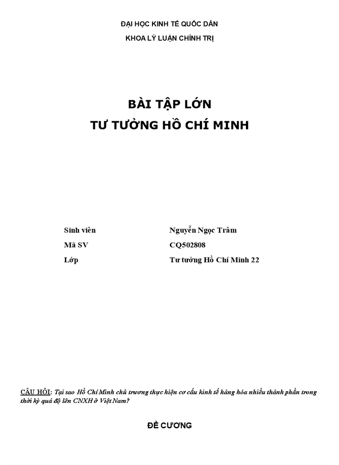 image for page Tại sao Hồ Chí Minh chủ trương thực hiện cơ cấu kinh tế hàng hóa nhiều thành phần trong thời kỳ quá độ lên Chủ nghĩa Xã hội ở Việt Nam