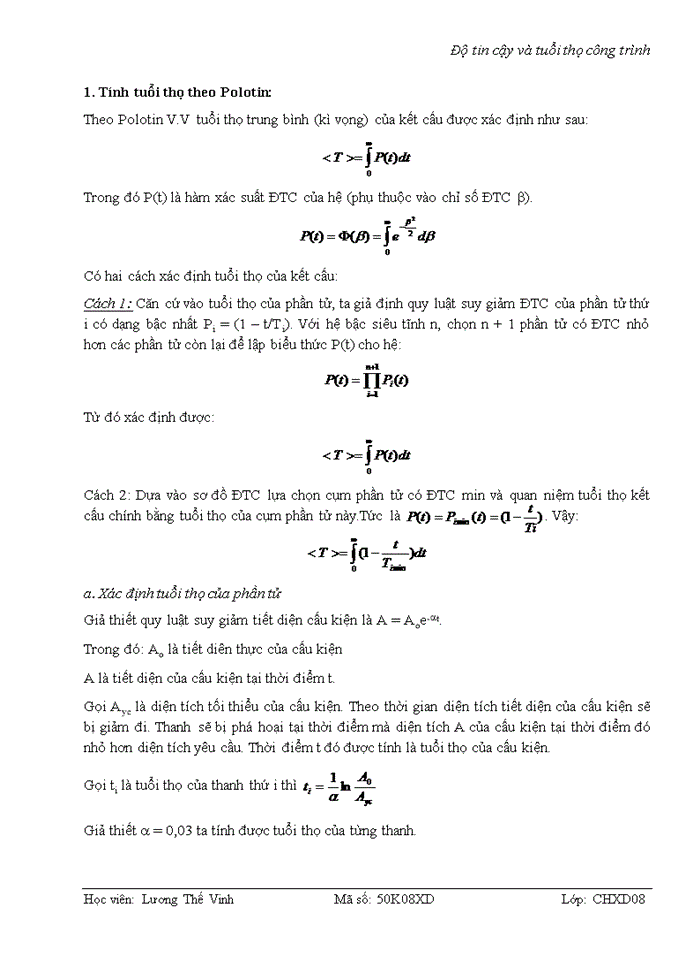 image for page Bài thu hoạch độ tin cậy và tuổi thọ công trình