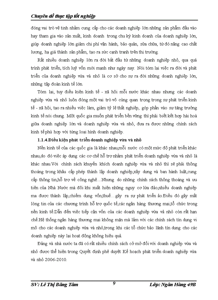 image for page Nâng cao chất lượng hoạt động cho vay đối với doanh nghiệp vừa và nhỏ tại ngân hàng Đầu tư và Phát triển chi nhánh Quang Trung