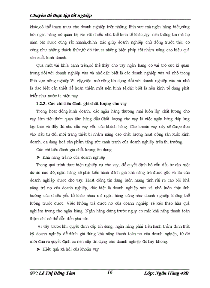 image for page Nâng cao chất lượng hoạt động cho vay đối với doanh nghiệp vừa và nhỏ tại ngân hàng Đầu tư và Phát triển chi nhánh Quang Trung