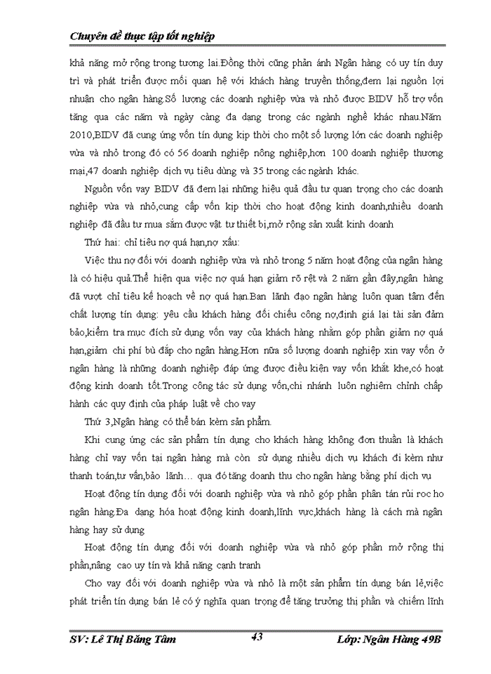 image for page Nâng cao chất lượng hoạt động cho vay đối với doanh nghiệp vừa và nhỏ tại ngân hàng Đầu tư và Phát triển chi nhánh Quang Trung