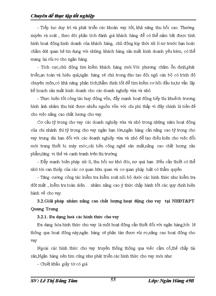 image for page Nâng cao chất lượng hoạt động cho vay đối với doanh nghiệp vừa và nhỏ tại ngân hàng Đầu tư và Phát triển chi nhánh Quang Trung