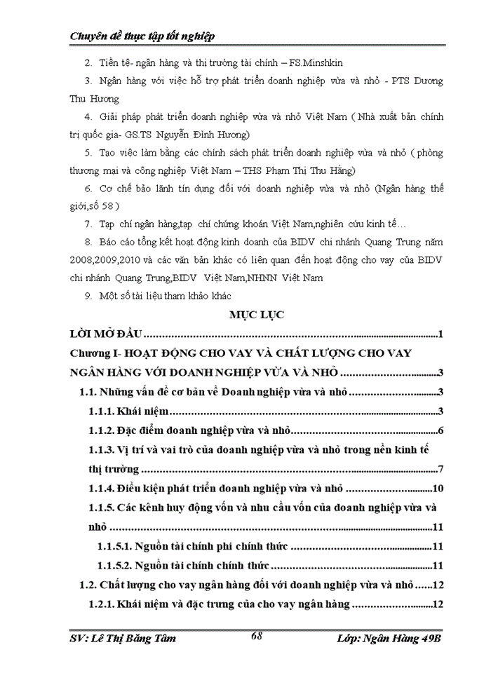 image for page Nâng cao chất lượng hoạt động cho vay đối với doanh nghiệp vừa và nhỏ tại ngân hàng Đầu tư và Phát triển chi nhánh Quang Trung