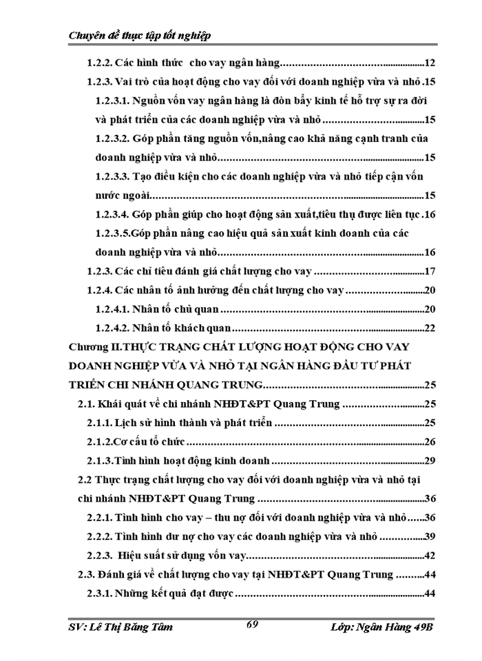 image for page Nâng cao chất lượng hoạt động cho vay đối với doanh nghiệp vừa và nhỏ tại ngân hàng Đầu tư và Phát triển chi nhánh Quang Trung