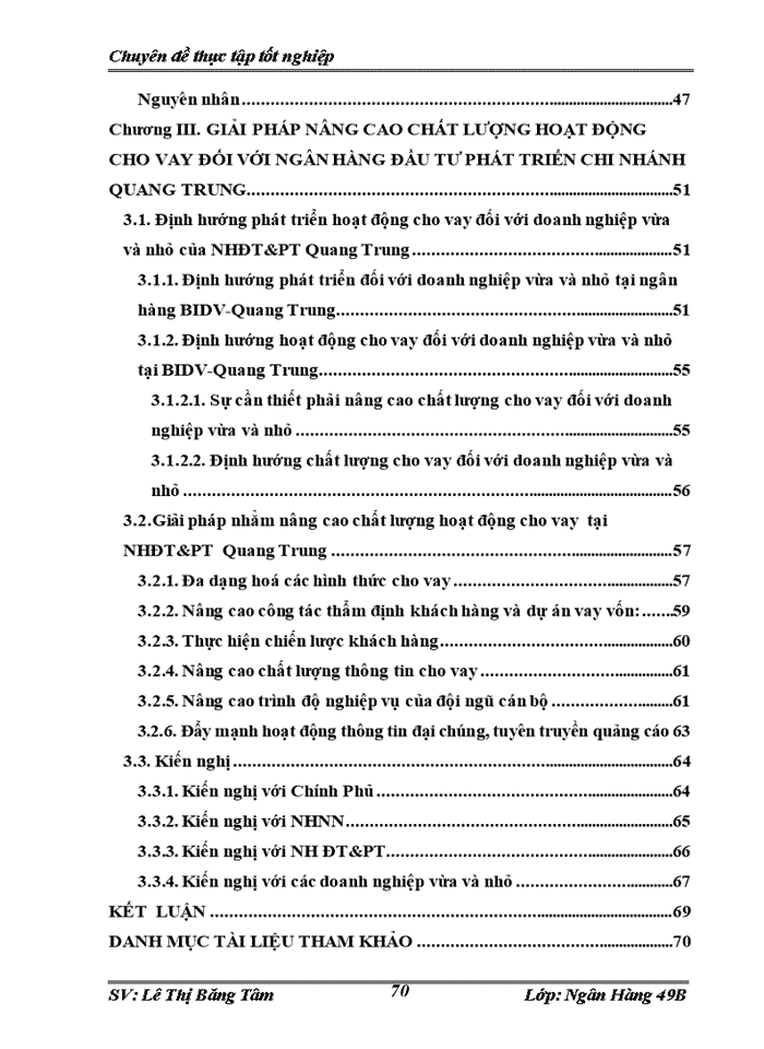 image for page Nâng cao chất lượng hoạt động cho vay đối với doanh nghiệp vừa và nhỏ tại ngân hàng Đầu tư và Phát triển chi nhánh Quang Trung