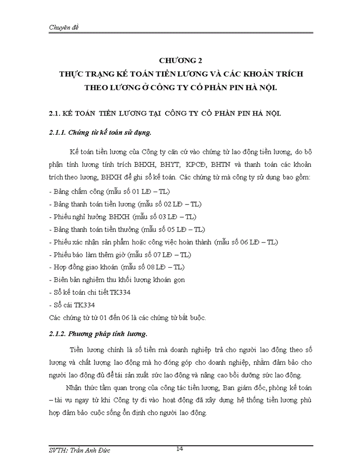 image for page Thực trạng Kế toán tiền lương và các khoản trích theo lương tại Công ty cổ phần Pin Hà Nội