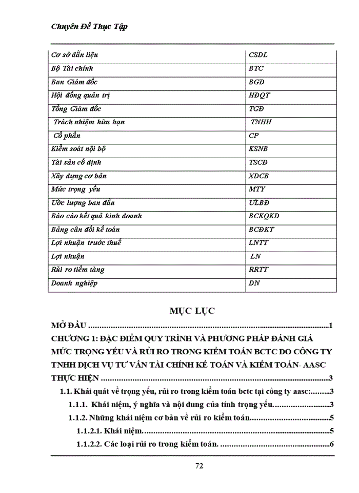 image for page Hoàn thiện quy trình đánh giá trọng yếu và rủi ro trong Kiểm toán Báo cáo tài chính tại Công ty Trách nhiệm Hữu hạn Dịch vụ Tư vấn Tài chính Kế toán và Kiểm toán AASC