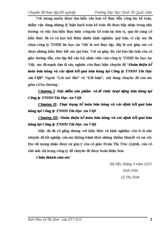 image for page Hoàn thiện Kế toán bán hàng và xác định kết quả bán hàng tại Công ty Trách nhiệm Hữu hạn Tin Học An Việt