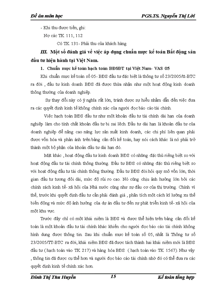 image for page Bàn về chế độ hạch toán bất động sản đầu tư