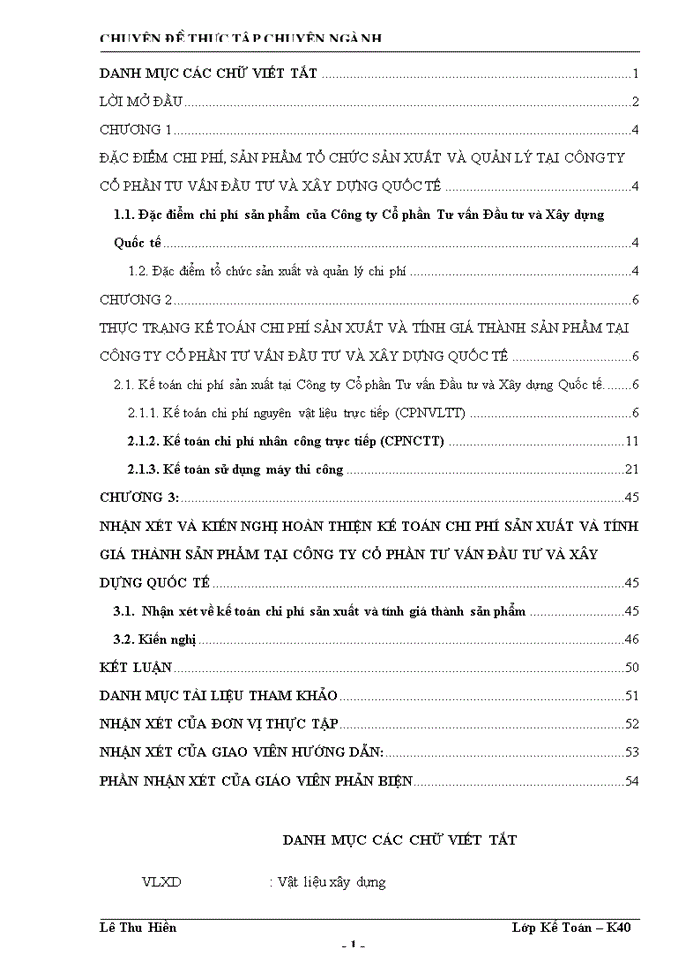 image for page Kế toán Chi phí sản xuất và tính gía thành sản phầm tại Công ty Cổ phần Tư vấn Đầu tư và Xây dựng Quốc tế