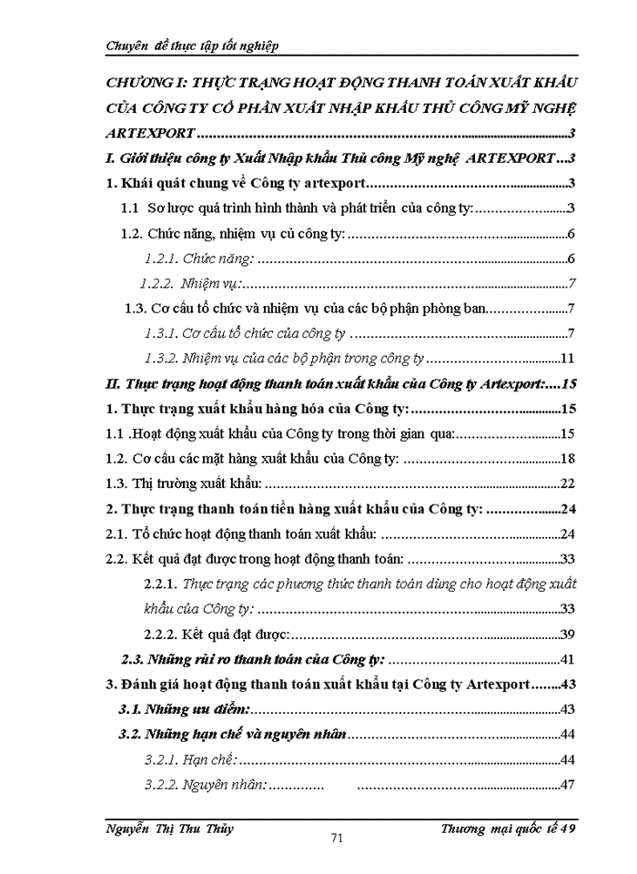image for page Biện pháp hoàn thiện hoạt động thanh toán xuất khẩu tại Công ty cổ phần Xuất Nhập khẩu Thủ công Mỹ nghệ Artexport