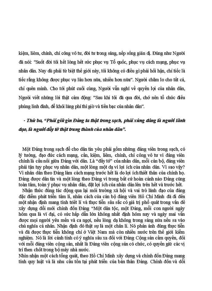 image for page Phân tích luận điểm của Hồ Chí Minh Đảng ta là một Đảng cầm quyền Phải giữ gìn Đảng ta thật trong sạch phải xứng đáng là người lãnh đạo là người đầy tớ thật trung thành của nhân dân Liên hệ với thực tiền Việt Nam hiện nay