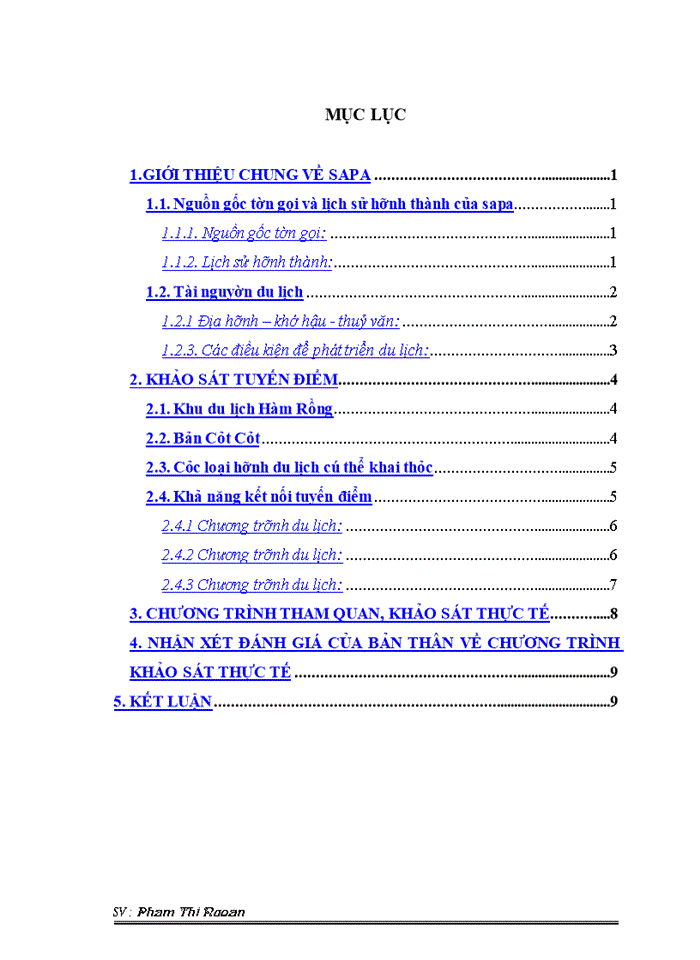 image for page Báo cáo về chuyến đi thực tế Sapa