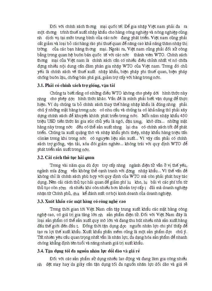 image for page Điều chỉnh chính sách thương mại quốc tế của Việt Nam theo các cam kết trong Tổ chức Thương mại Thế giới WTO và giải pháp