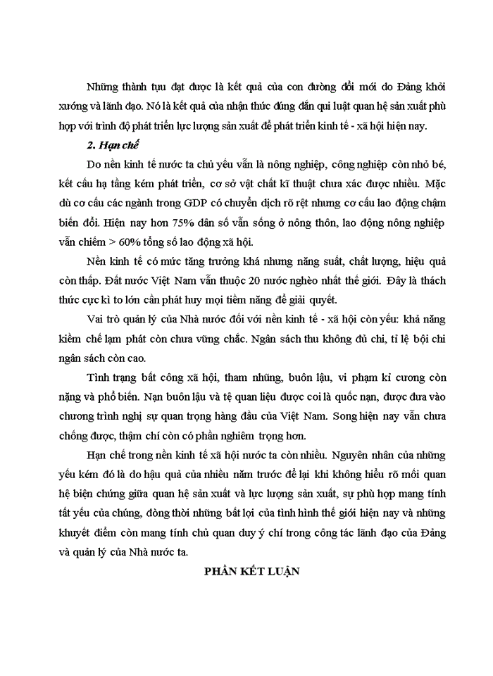 image for page Vận dụng quan điểm triết học Mác xit về qui luật quan hệ sản xuất phải phù hợp với trình độ lực lượng sản xuất để phát triển những thành tựu hạn chế trong phát triển kinh tế - xã hội của Việt Nam trong giai đoạn từ đổi mới đến nay