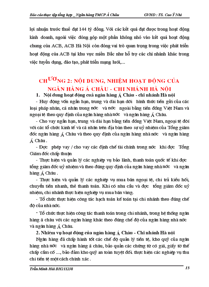 image for page Báo cáo thực tập tại chi nhánh ngân hàng thương mại cổ phần á Châu- Hà nội