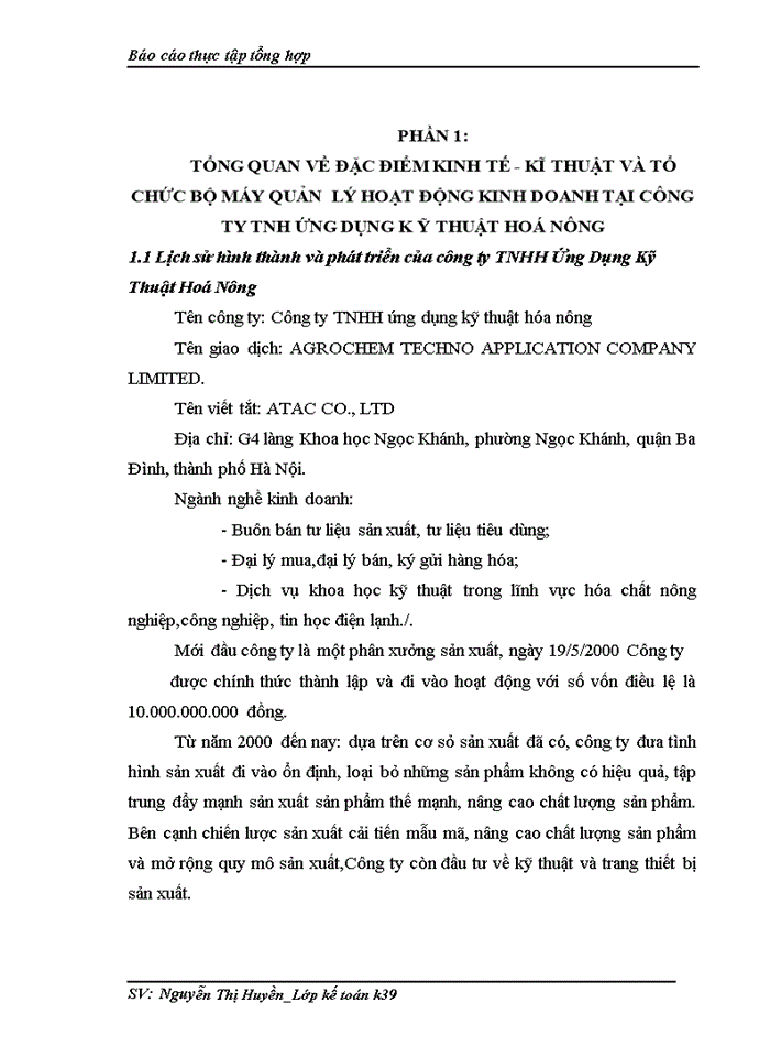 image for page Thực trạng tổ chức bộ máy kế toán và hệ thống kế toán tại Công ty Trách nhiệm Hữu hạng ứng dụng kỹ thuật hóa nông
