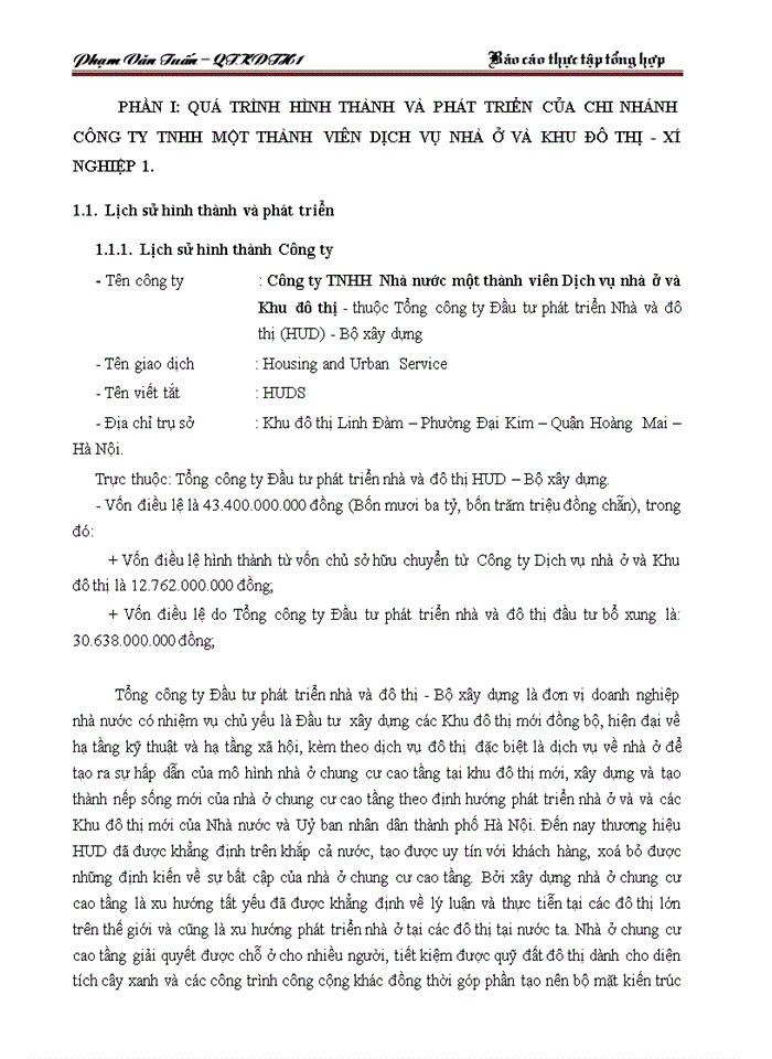 image for page Cơ cấu tổ chức chức năng nhiệm vụ bộ máy chi nhánh Công ty Trách nhiệm Hữu hạng một thành viên dịch vụ nhà ở và khu đô thị - xí nghiệp 1