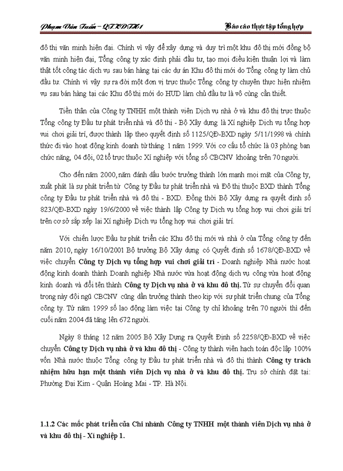 image for page Cơ cấu tổ chức chức năng nhiệm vụ bộ máy chi nhánh Công ty Trách nhiệm Hữu hạng một thành viên dịch vụ nhà ở và khu đô thị - xí nghiệp 1