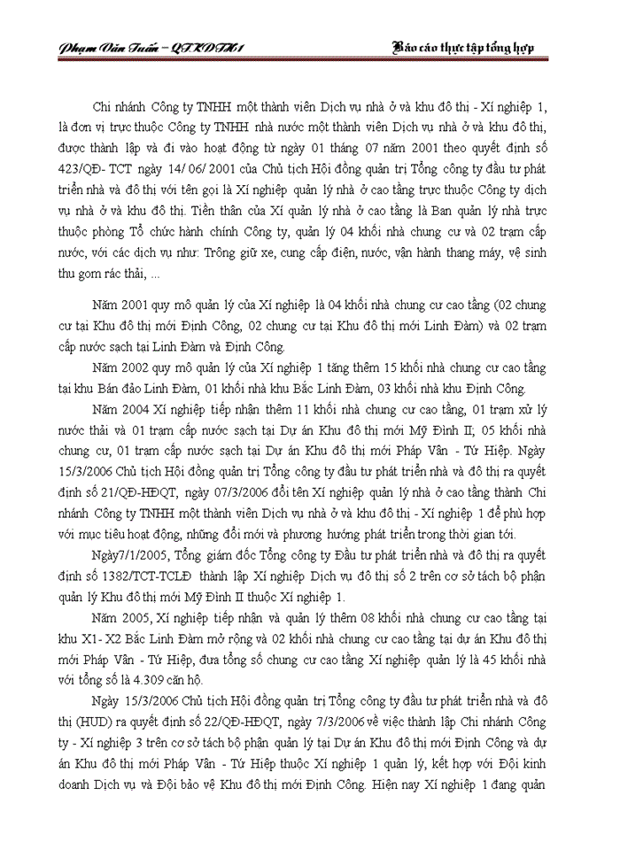 image for page Cơ cấu tổ chức chức năng nhiệm vụ bộ máy chi nhánh Công ty Trách nhiệm Hữu hạng một thành viên dịch vụ nhà ở và khu đô thị - xí nghiệp 1