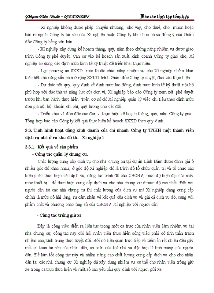 image for page Cơ cấu tổ chức chức năng nhiệm vụ bộ máy chi nhánh Công ty Trách nhiệm Hữu hạng một thành viên dịch vụ nhà ở và khu đô thị - xí nghiệp 1