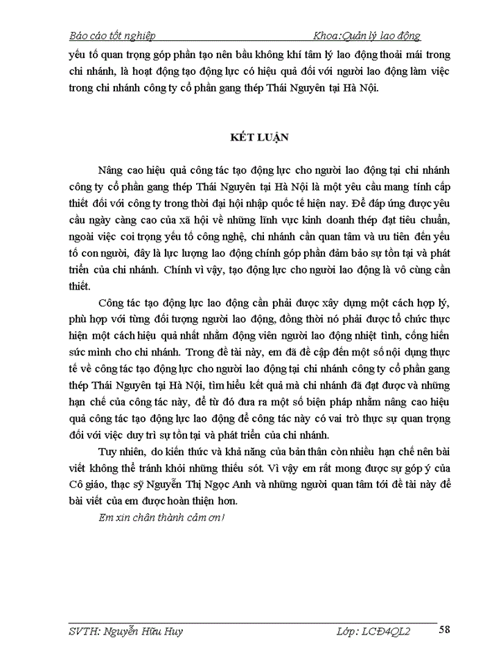 image for page Hoàn thiện công tác tạo động lực cho người lao động tại chi nhánh Công ty cổ phần gang thép Thái Nguyên tại Hà Nội