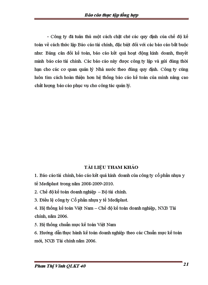 image for page Tổ chức bộ máy kế toán và hệ thống kế toán tại Công ty cổ phần nhựa y tế MEDIPLAST