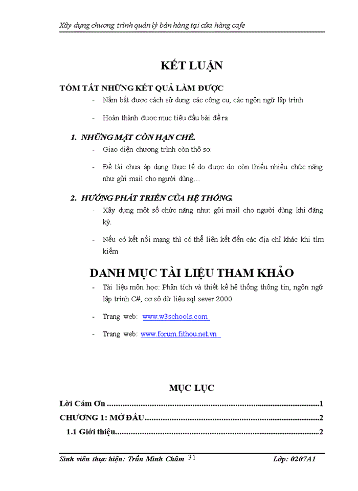 image for page Xây dựng chương trình quản lý bán hàng tại cửa hàng café