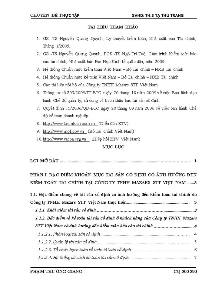 image for page THS Vận dụng quy trình kiểm toán vào kiểm toán khoản mục tài sản cố đinh trong kiểm toán Báo cáo tài chính do Công ty Trách nhiệm Hữu hạng Mazars STT Việt Nam thực hiện