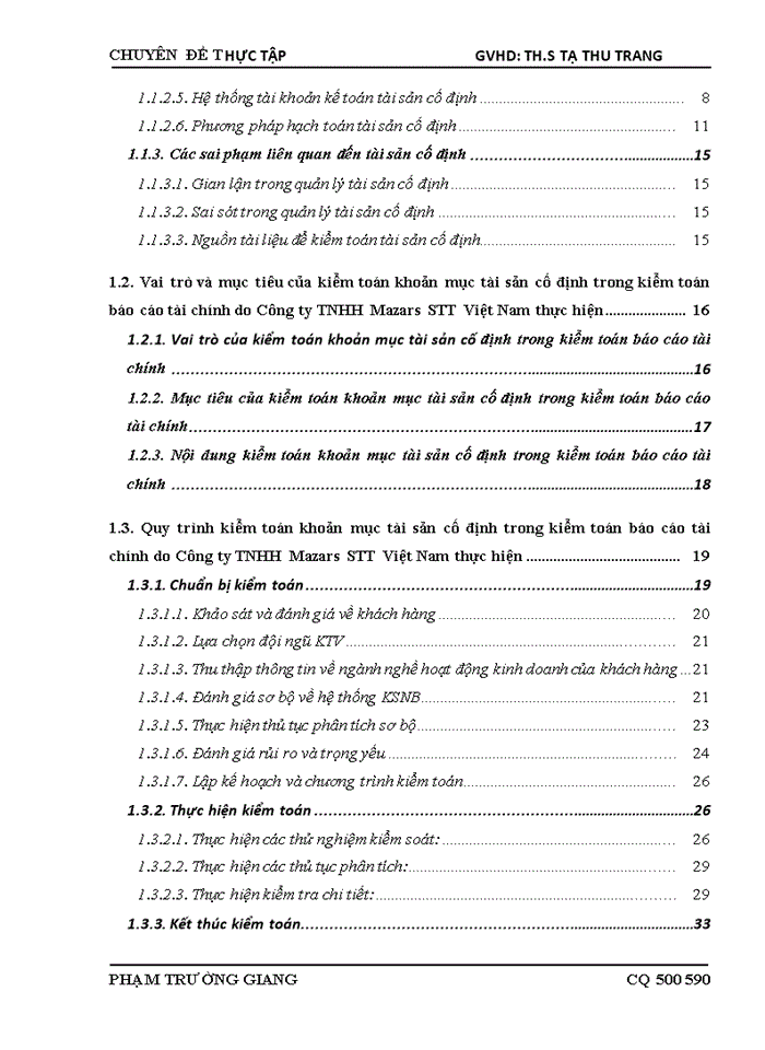 image for page THS Vận dụng quy trình kiểm toán vào kiểm toán khoản mục tài sản cố đinh trong kiểm toán Báo cáo tài chính do Công ty Trách nhiệm Hữu hạng Mazars STT Việt Nam thực hiện