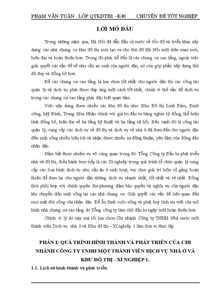 image for page Cơ cấu tổ chức chức năng nhiệm vụ bộ máy chi nhánh Công ty Trách nhiệm Hữu hạng một thành viên dịch vụ nhà ở và khu đô thị - xí nghiệp 1