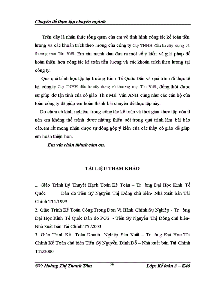 image for page Hoàn thiện kế toán tiền lương và các khoản trích theo lương tại Công ty Trách nhiệm Hữu hạng đầu tư xây dựng và thương mại Tân Việt