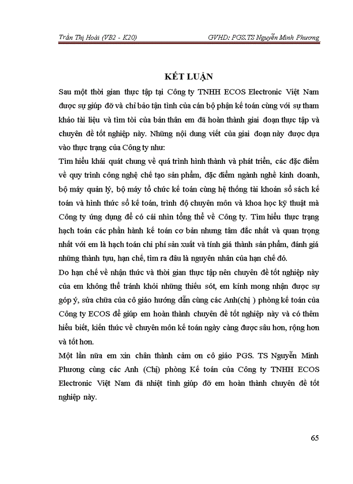 image for page Hoàn thiện kế toán Chi phí sản xuất và tính Giá thành sản phẩm tại Công ty Trách nhiệm Hữu hạng ECOS Electronic Việt Nam