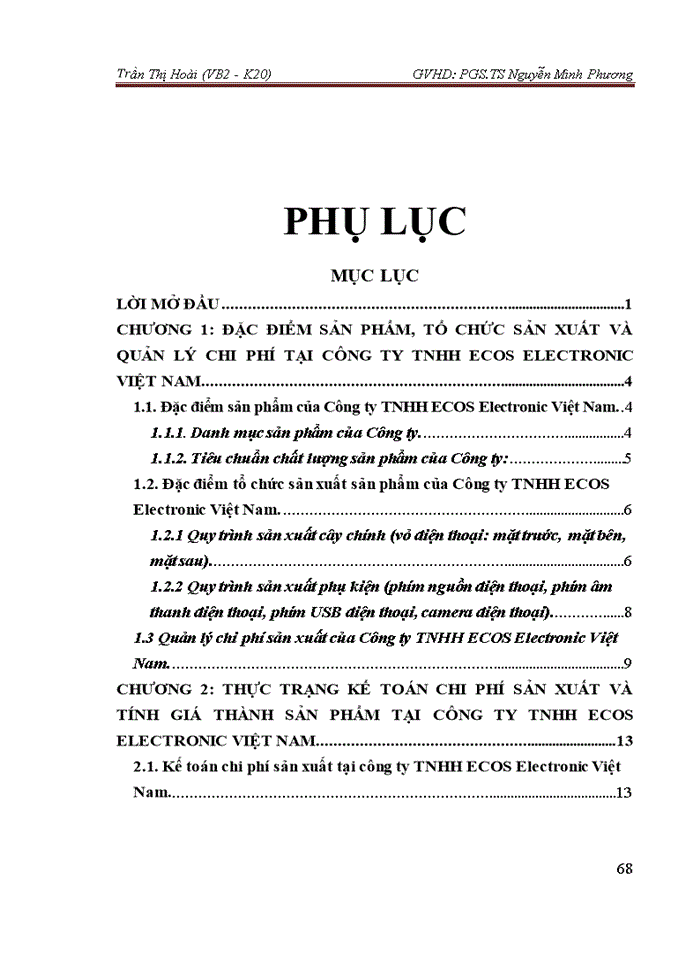 image for page Hoàn thiện kế toán Chi phí sản xuất và tính Giá thành sản phẩm tại Công ty Trách nhiệm Hữu hạng ECOS Electronic Việt Nam