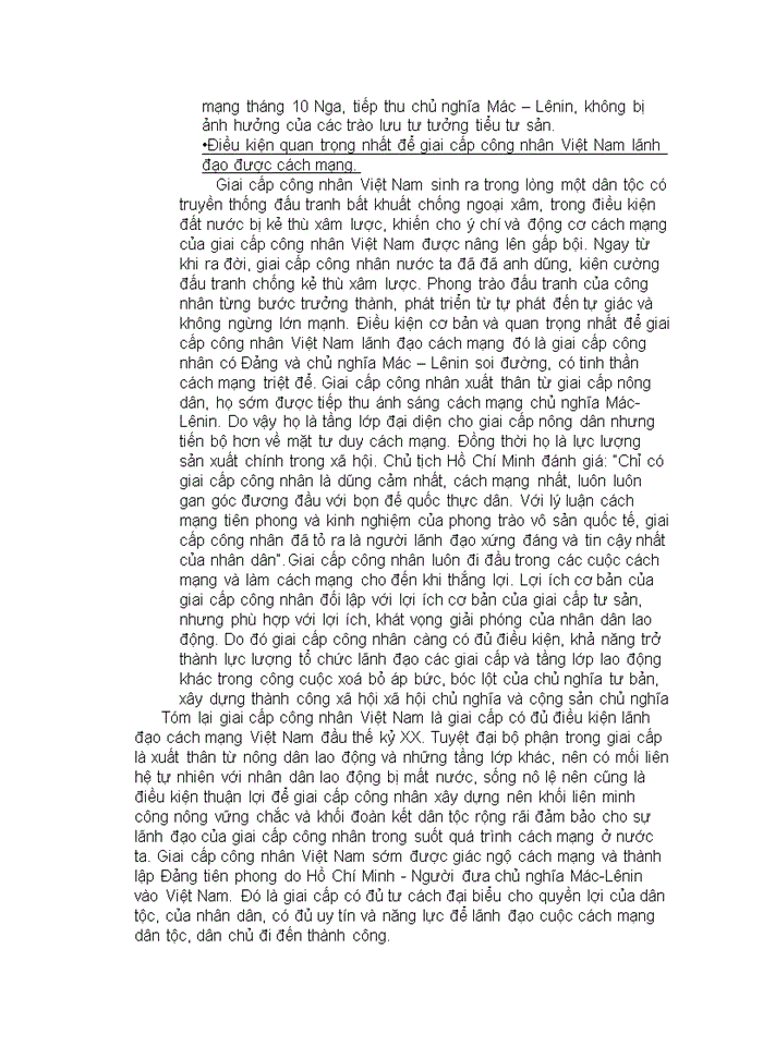 image for page Triết mác Vì sao nói giai cấp công nhân là giai cấp duy nhất có đủ điều kiện lãnh đạo cách mạng Việt Nam thế kỷ XX Điều kiện nào là điều kiện quan trọng nhất