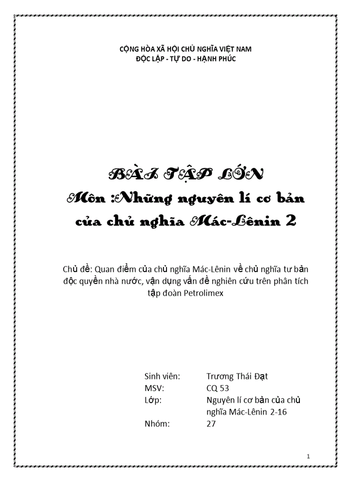 image for page Triết mác Quan điểm của chủ nghĩa Mác-Lênin về chủ nghĩa tư bản độc quyền nhà nước vận dụng vấn đề nghiên cứu trên phân tích tập đoàn Petrolimex