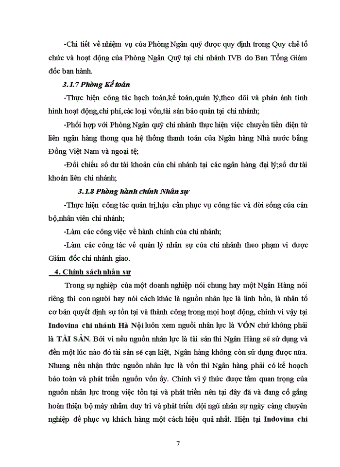 Khái Quát Tình Hình Hoạt Động Và Kinh Doanh Của Chi Nhánh Ngân Hàng INDOVINA