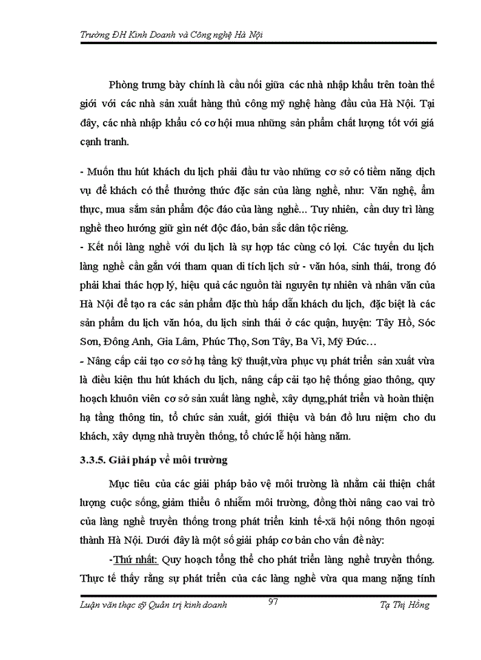image for page THS Thực trạng và một số giải pháp phát triển du lịch với khôi phục phát triển làng nghề tại Công ty Trách nhiệm Hữu hạng du lịch Mở Việt Nam Hà Nội