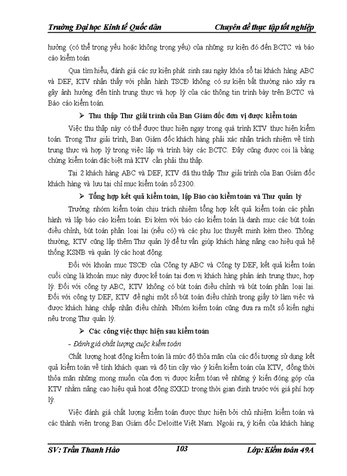 image for page THS Quy trình kiểm toán Tài sản cố định trong kiểm toán Báo cáo tài chính do Công ty Trách nhiệm Hữu hạng Deloitte Việt Nam thực hiện