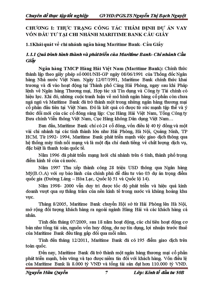 image for page Hoàn thiện công tác thẩm định dự án đầu tư vay vốn tại Ngân hàng Thương mại Cổ phần Hàng Hải Việt Nam- Chi nhánh Cầu Giấy