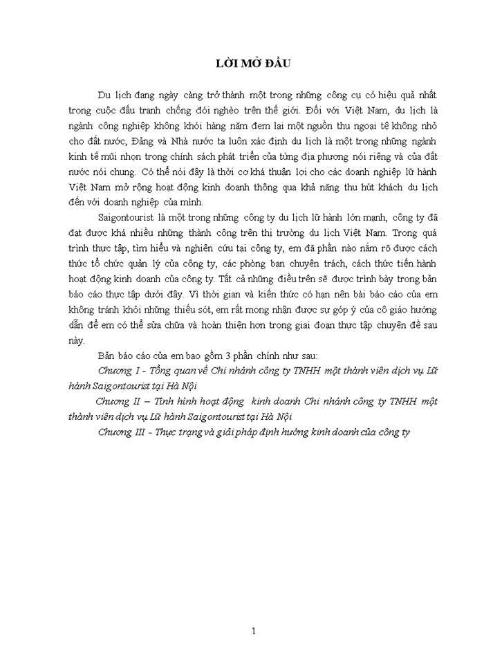 image for page Tình hình hoạt động kinh doanh Chi nhánh Công ty Trách nhiệm Hữu hạng một thành viên dịch vụ Lữ hành Saigontourist tại Hà Nội