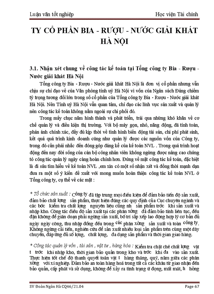 image for page Kế toán nguyên vật liệu tại Tổng Công ty cổ phần Rượu-Bia-Nước giải khát Hà Nội