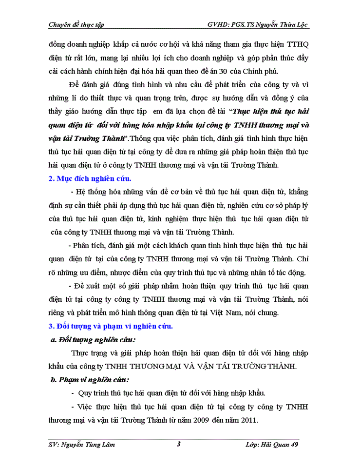 image for page Thực hiện thủ tục hải quan điện tử đối với hàng hóa nhập khẩu tại Công ty Trách nhiệm Hữu hạng thương mại và vận tải Trường Thành