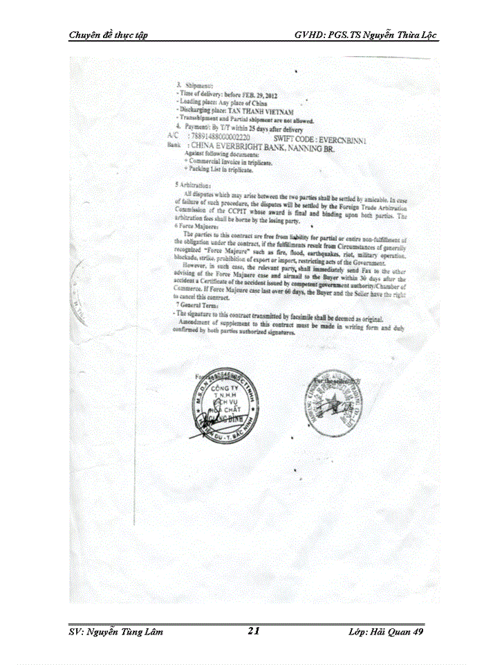 image for page Thực hiện thủ tục hải quan điện tử đối với hàng hóa nhập khẩu tại Công ty Trách nhiệm Hữu hạng thương mại và vận tải Trường Thành