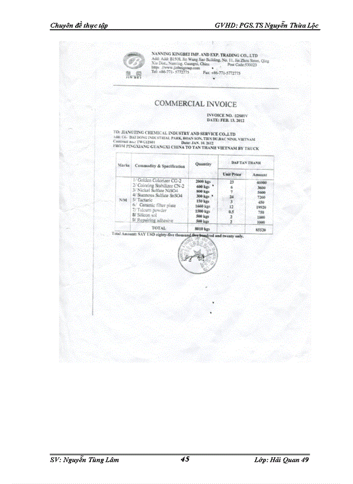 image for page Thực hiện thủ tục hải quan điện tử đối với hàng hóa nhập khẩu tại Công ty Trách nhiệm Hữu hạng thương mại và vận tải Trường Thành