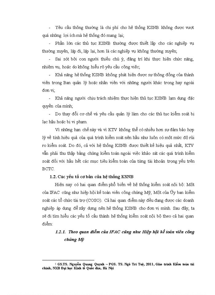 Hệ thống KSNB và đánh giá hệ thống KSNB trong kiểm toán tài chính